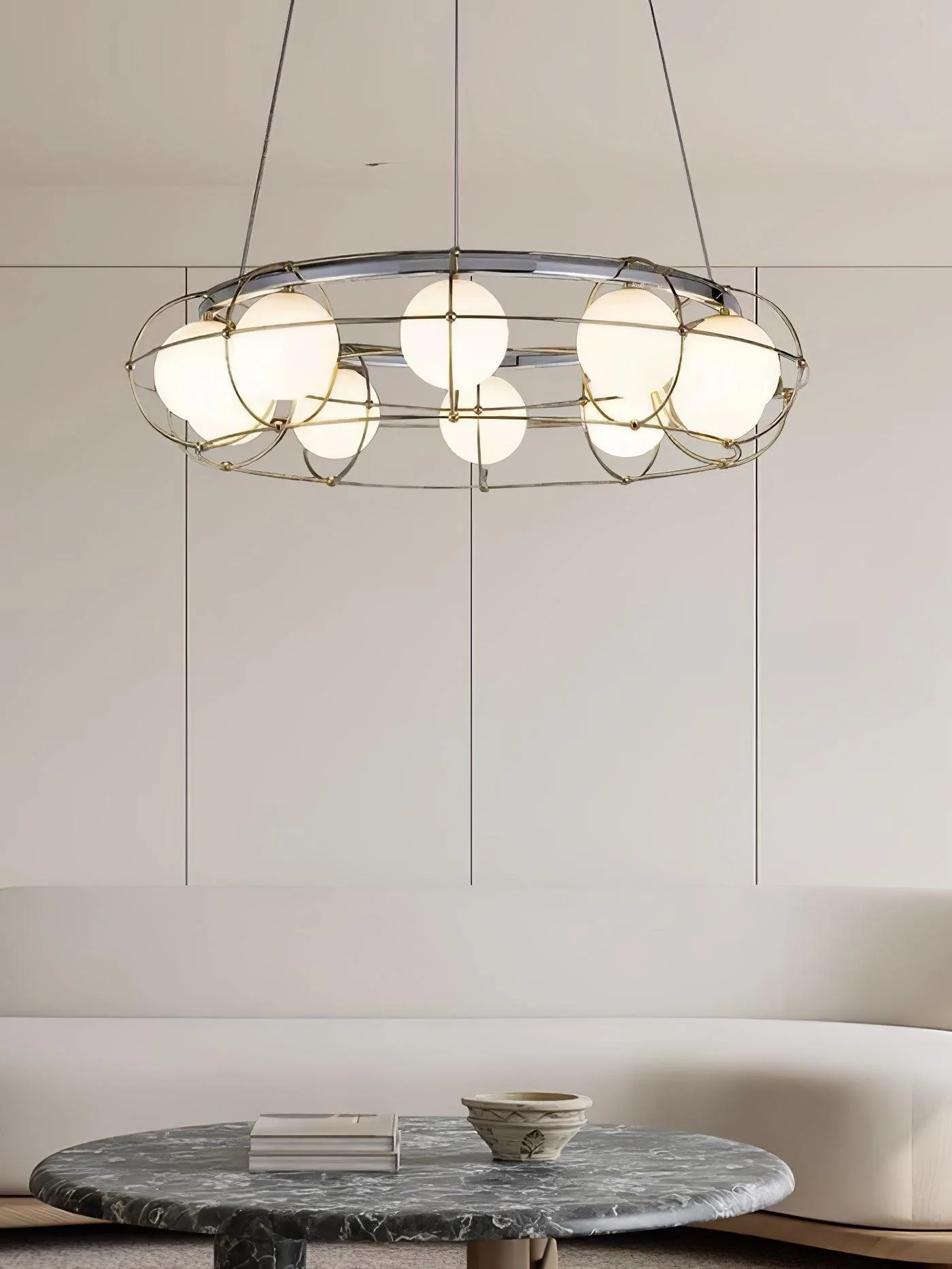 Mia Modern Glass Chandelier - Image 9
