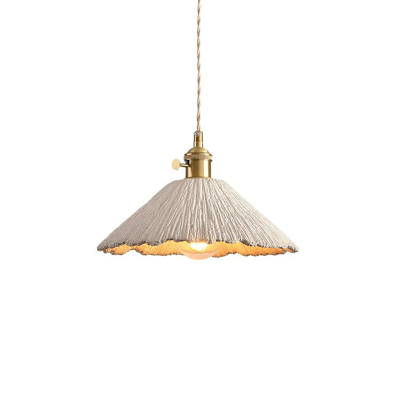 Microcement Pendant Lamp Adjustable Fabric Shade - Image 18