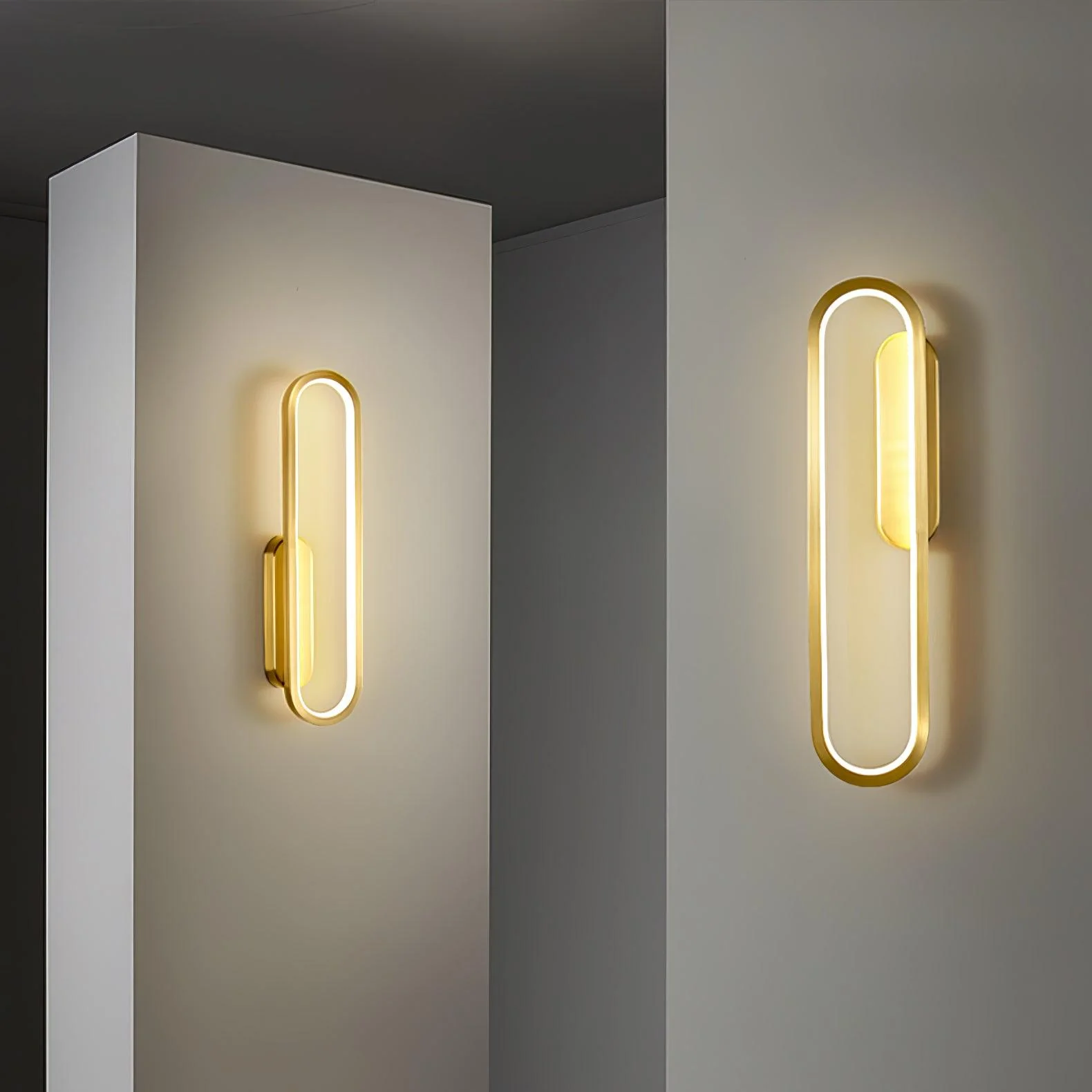 Mirage Classic Long Ova Brass Wall Lamp - Image 3
