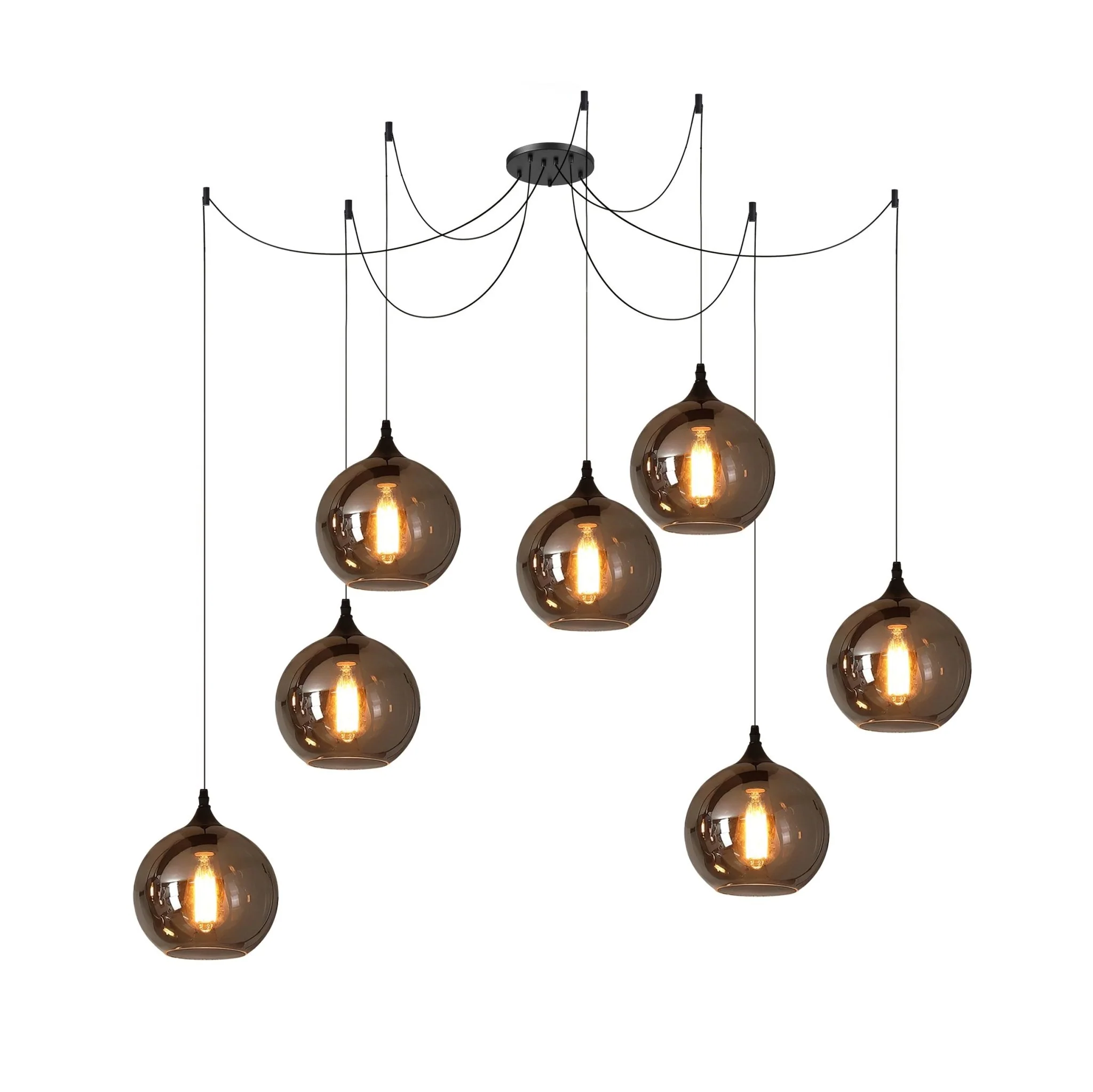 Mirelia Glass Industrial Pendant Light - Image 71