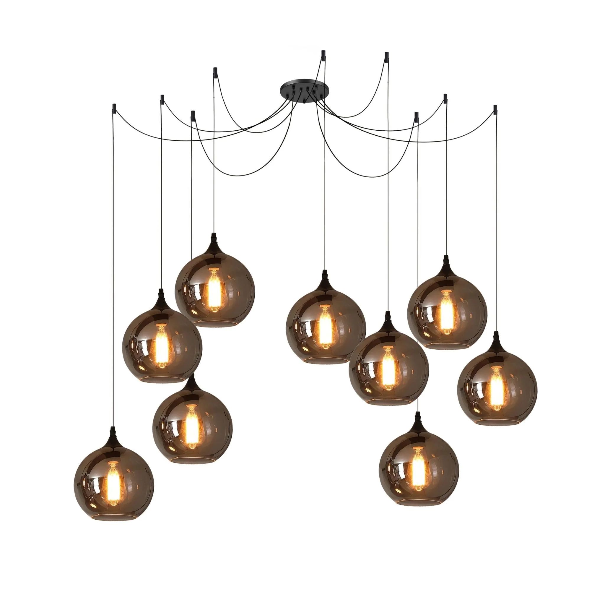 Mirelia Glass Industrial Pendant Light - Image 77