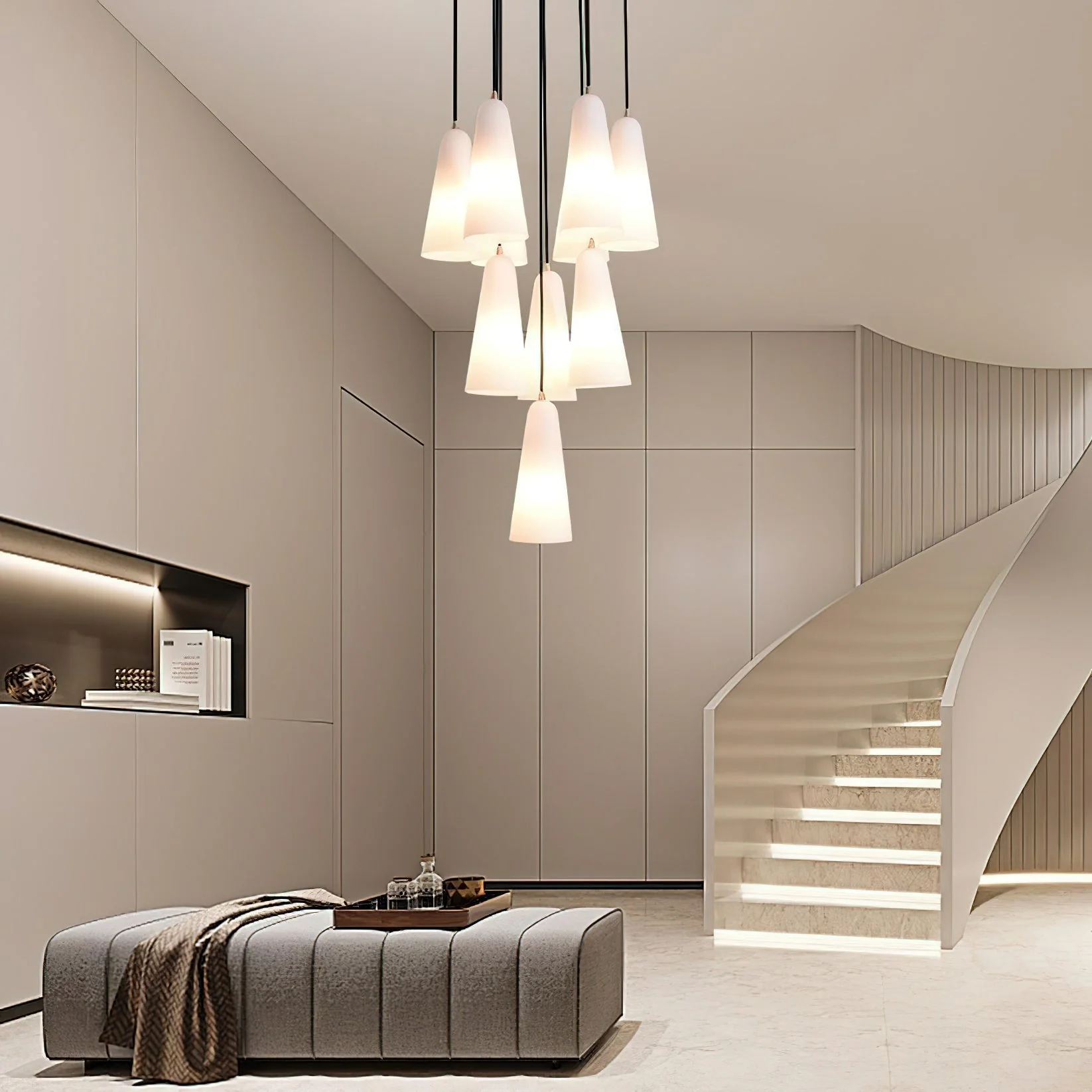 Montfaucon Modern Glass Chandelier - Image 5