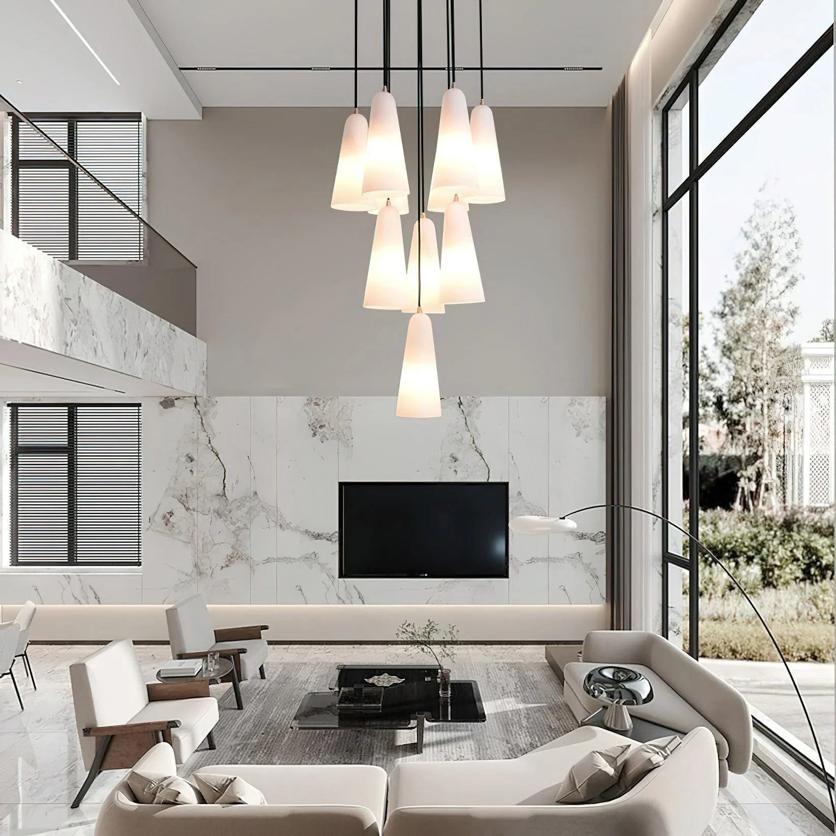 Montfaucon Modern Glass Chandelier - Image 6