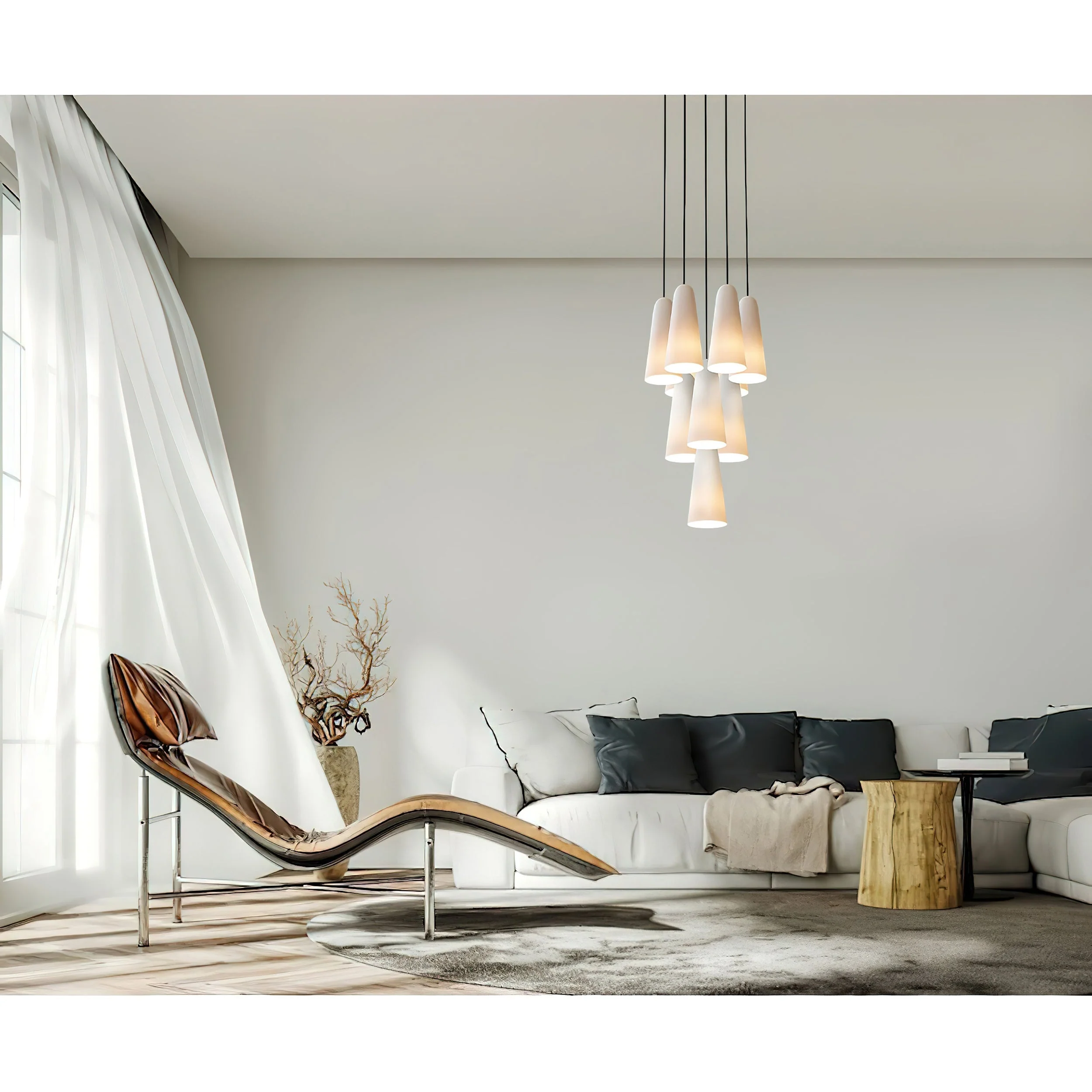 Montfaucon Modern Glass Chandelier - Image 7