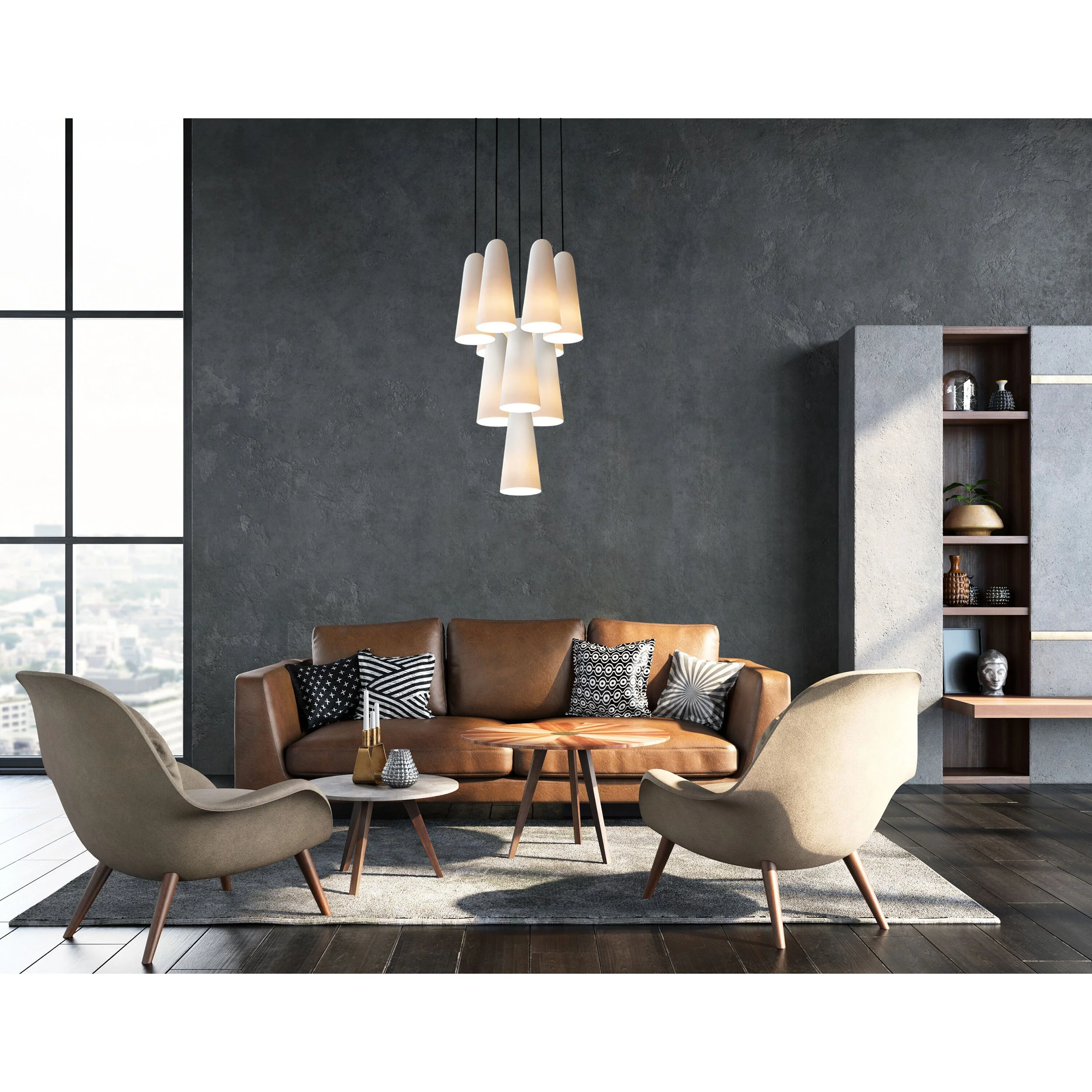 Montfaucon Modern Glass Chandelier - Image 9
