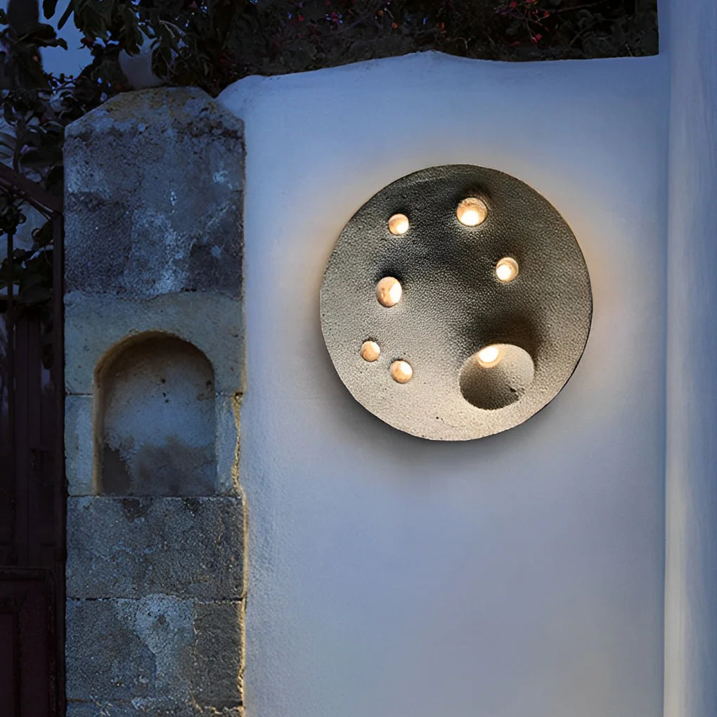Muriel Creative Lunar Crater Stone Outdoor Wall Lamp - Image 2