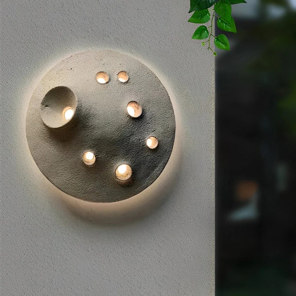 Muriel Creative Lunar Crater Stone Outdoor Wall Lamp - Image 7