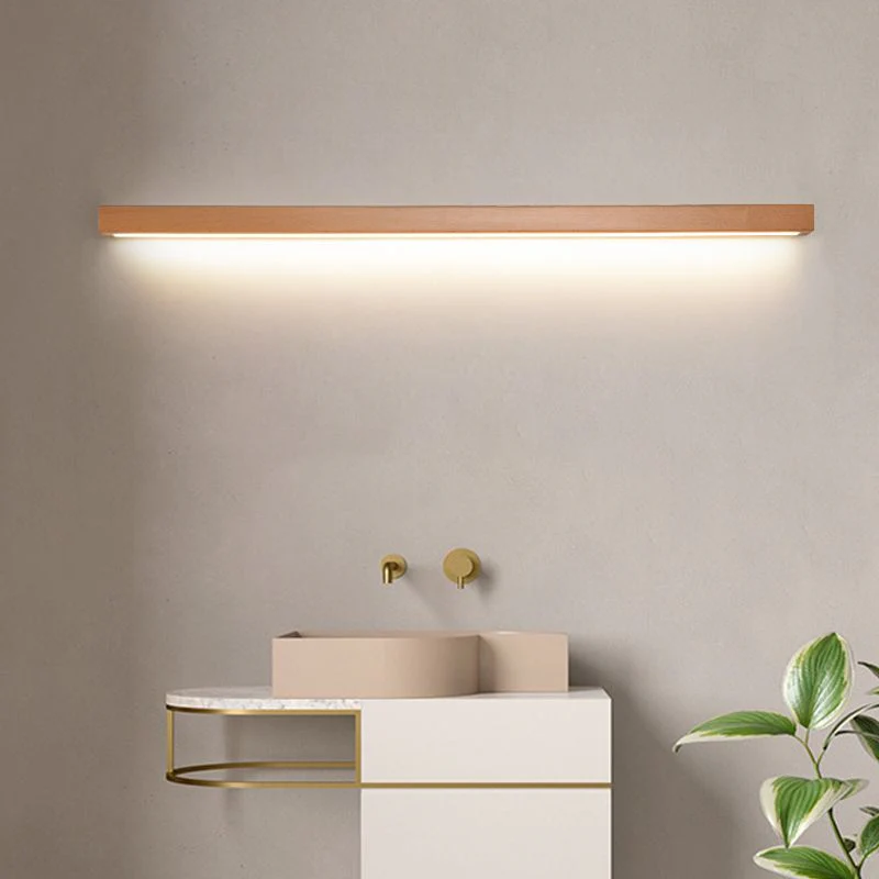 Muto Linear Mirror Wooden Front Vanity Wall Lamp - Image 4