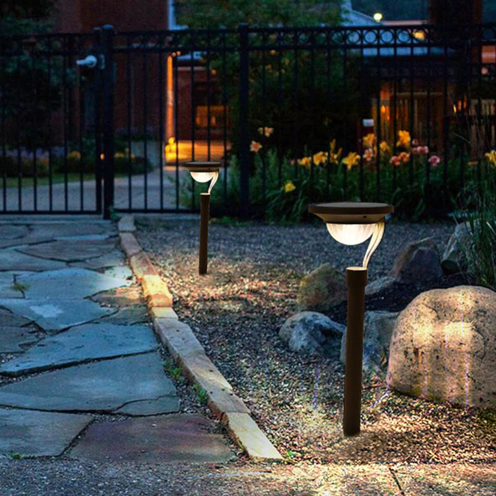 Myrtle Conical Floating Top Solar Steel Outdoor Pathway Lamp