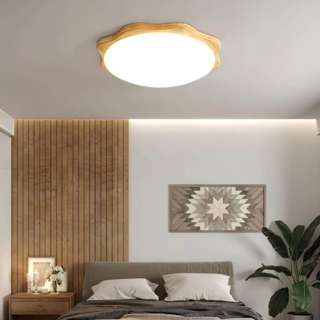Myshae Modern Minimalist Drum Wood Ceiling Lamp - Image 16
