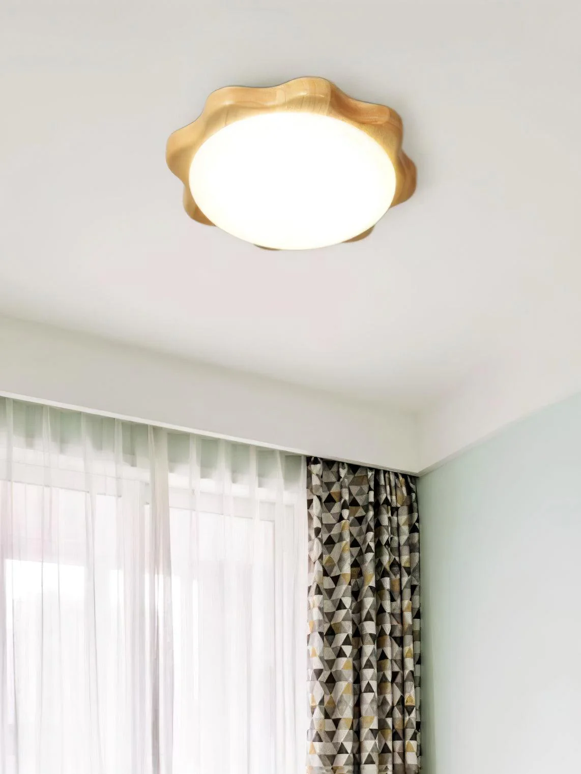 Myshae Modern Minimalist Drum Wood Ceiling Lamp - Image 25