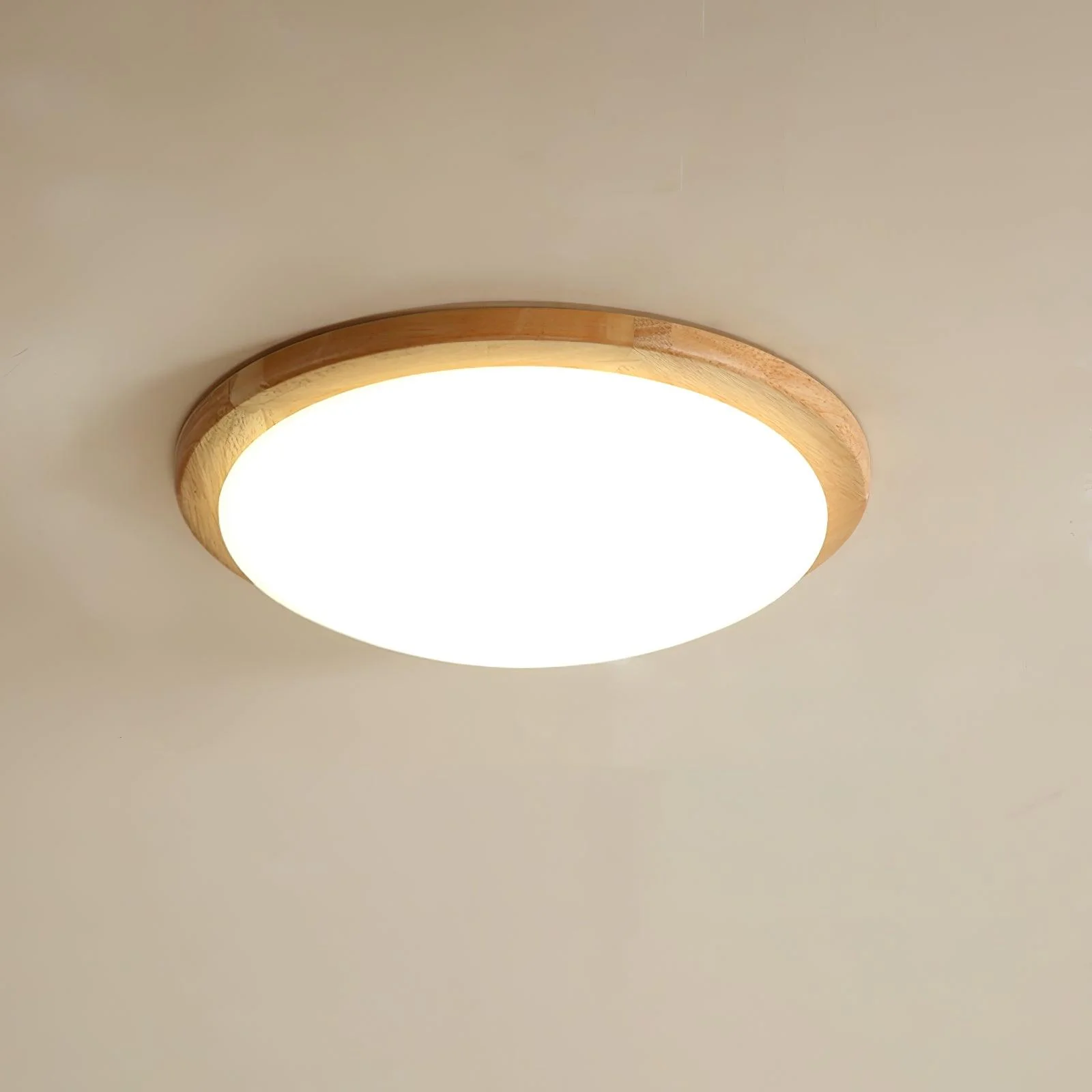 Myshae Modern Minimalist Drum Wood Ceiling Lamp - Image 3
