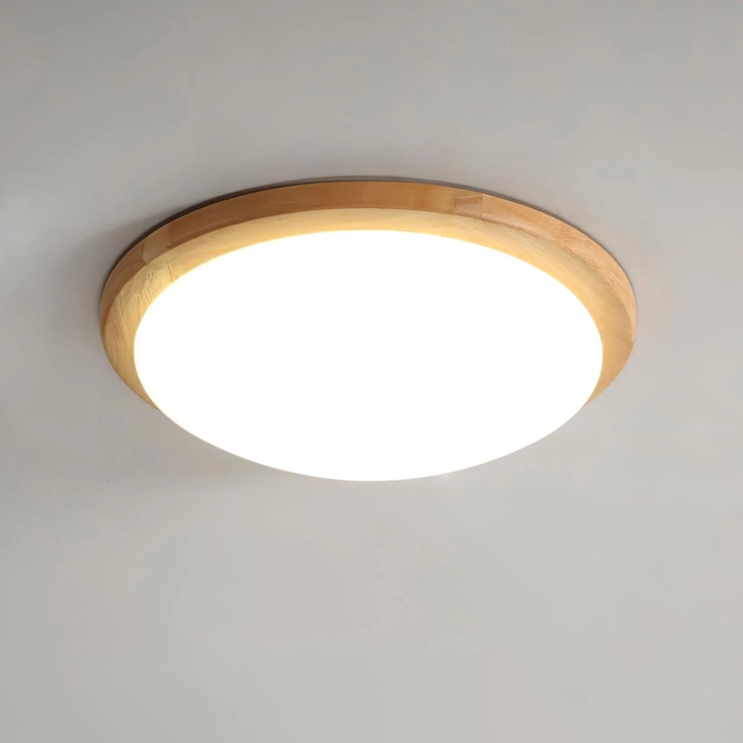 Myshae Modern Minimalist Drum Wood Ceiling Lamp - Image 30