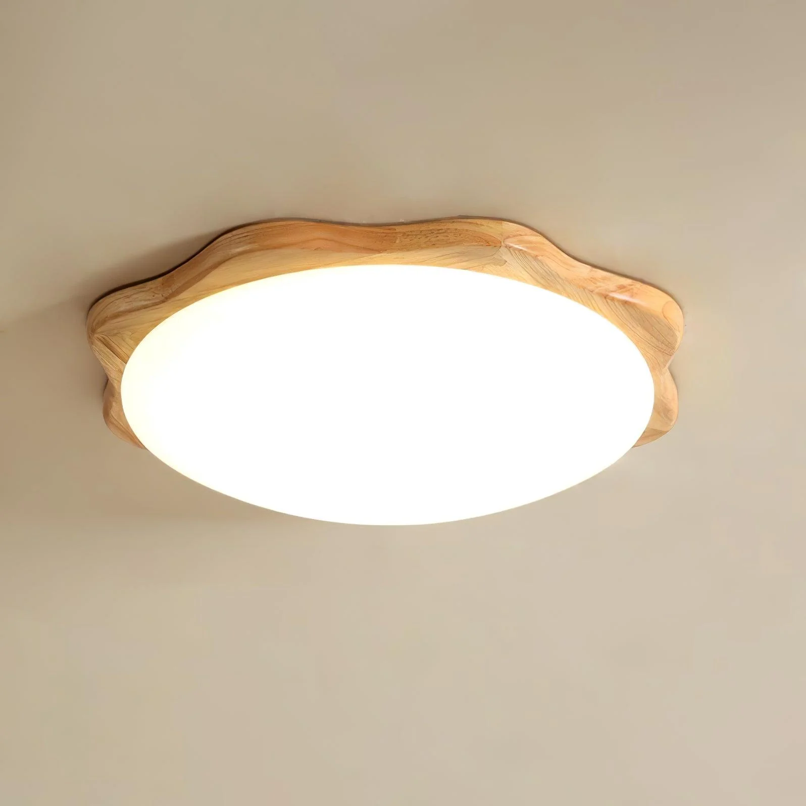 Myshae Modern Minimalist Drum Wood Ceiling Lamp - Image 33