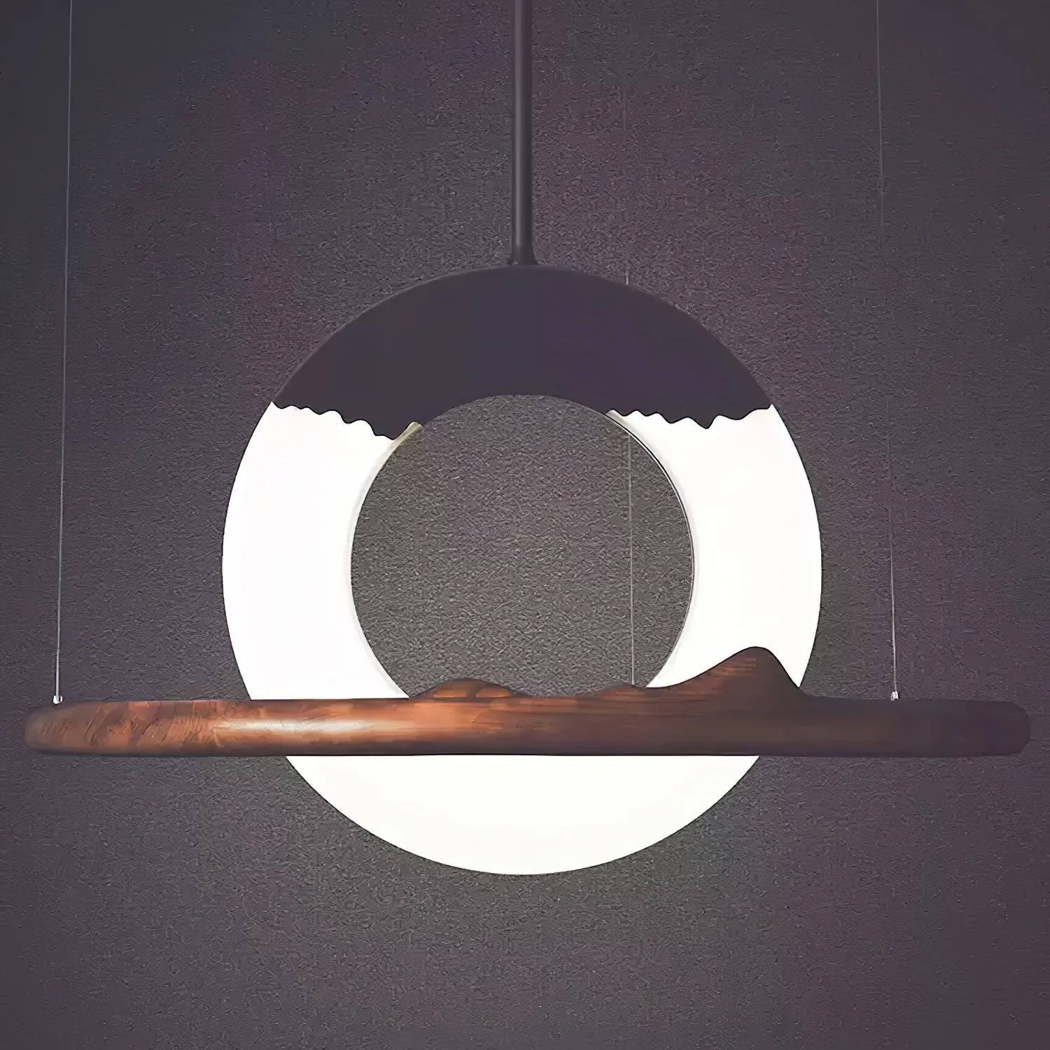 Mytalan Circular Wood Pendant Light - Image 11