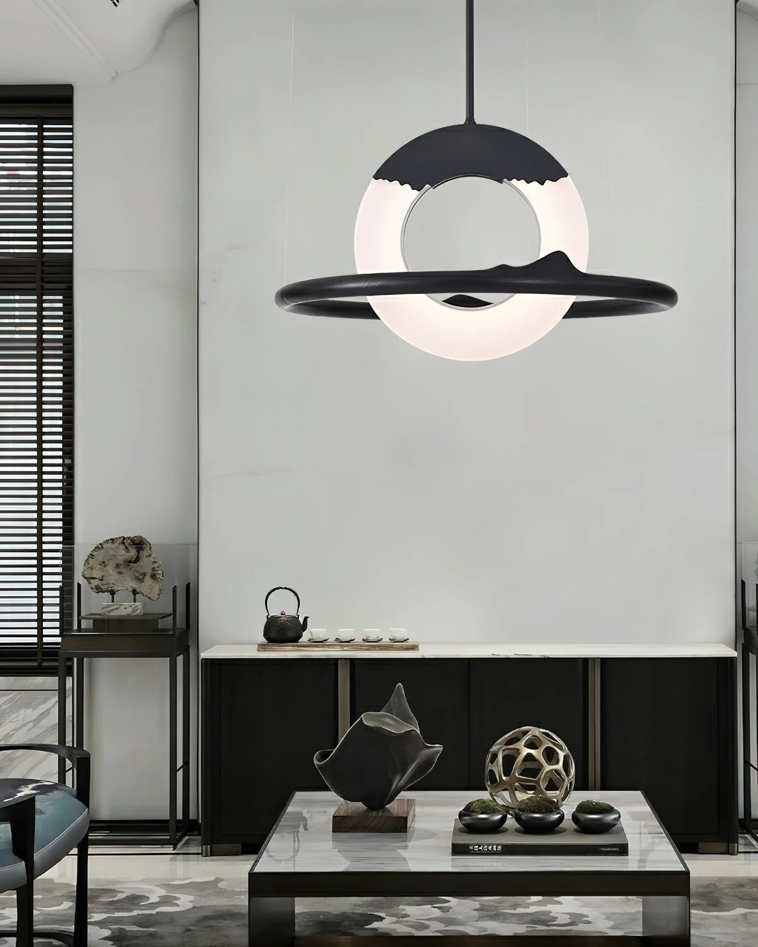 Mytalan Circular Wood Pendant Light - Image 16