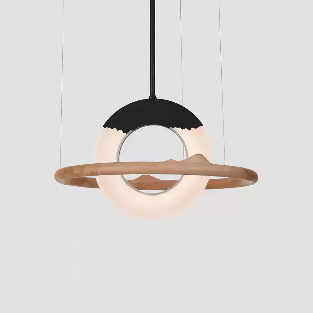 Mytalan Circular Wood Pendant Light - Image 17