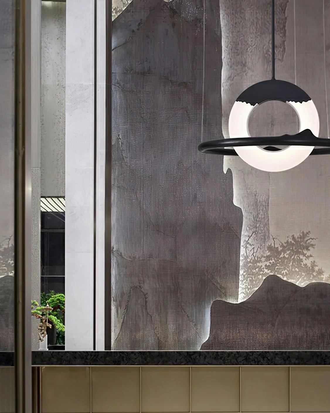 Mytalan Circular Wood Pendant Light - Image 27