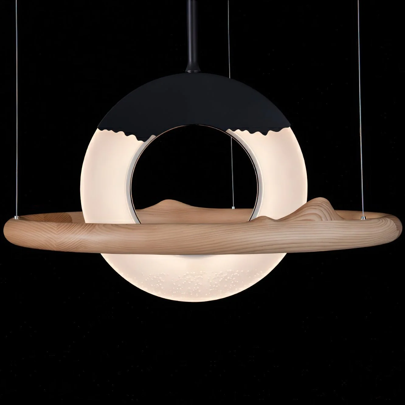 Mytalan Circular Wood Pendant Light - Image 33