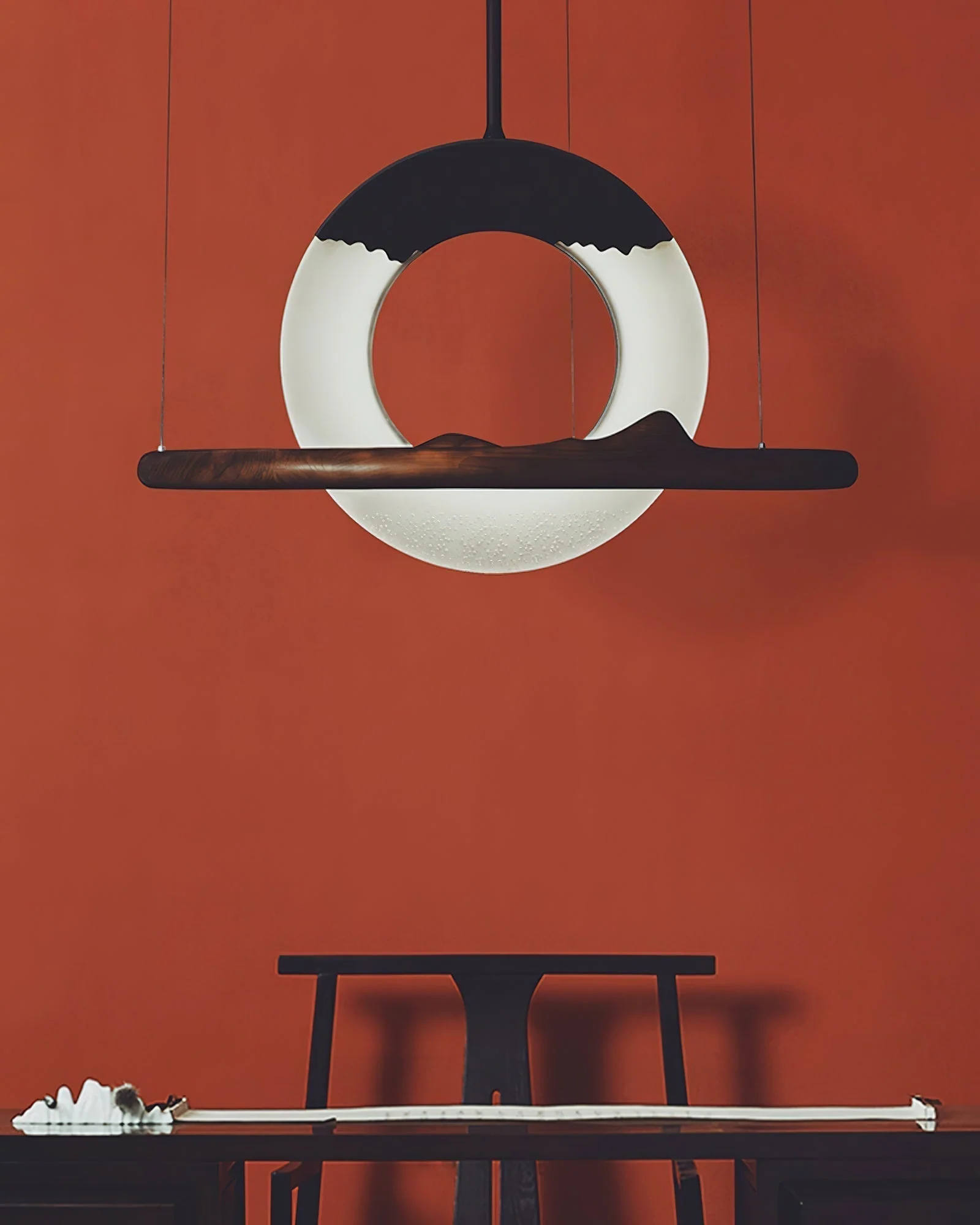 Mytalan Circular Wood Pendant Light - Image 7