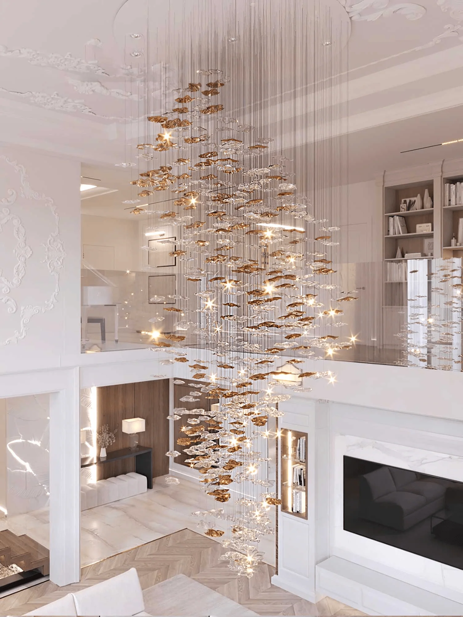 Nephele Crystal Leaf Chandelier - Image 12