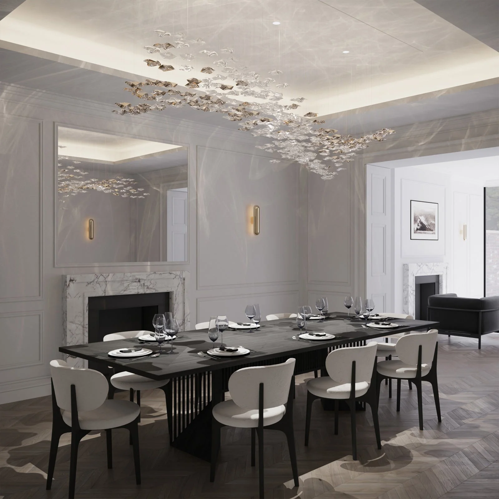 Nephele Crystal Leaf Chandelier - Image 19