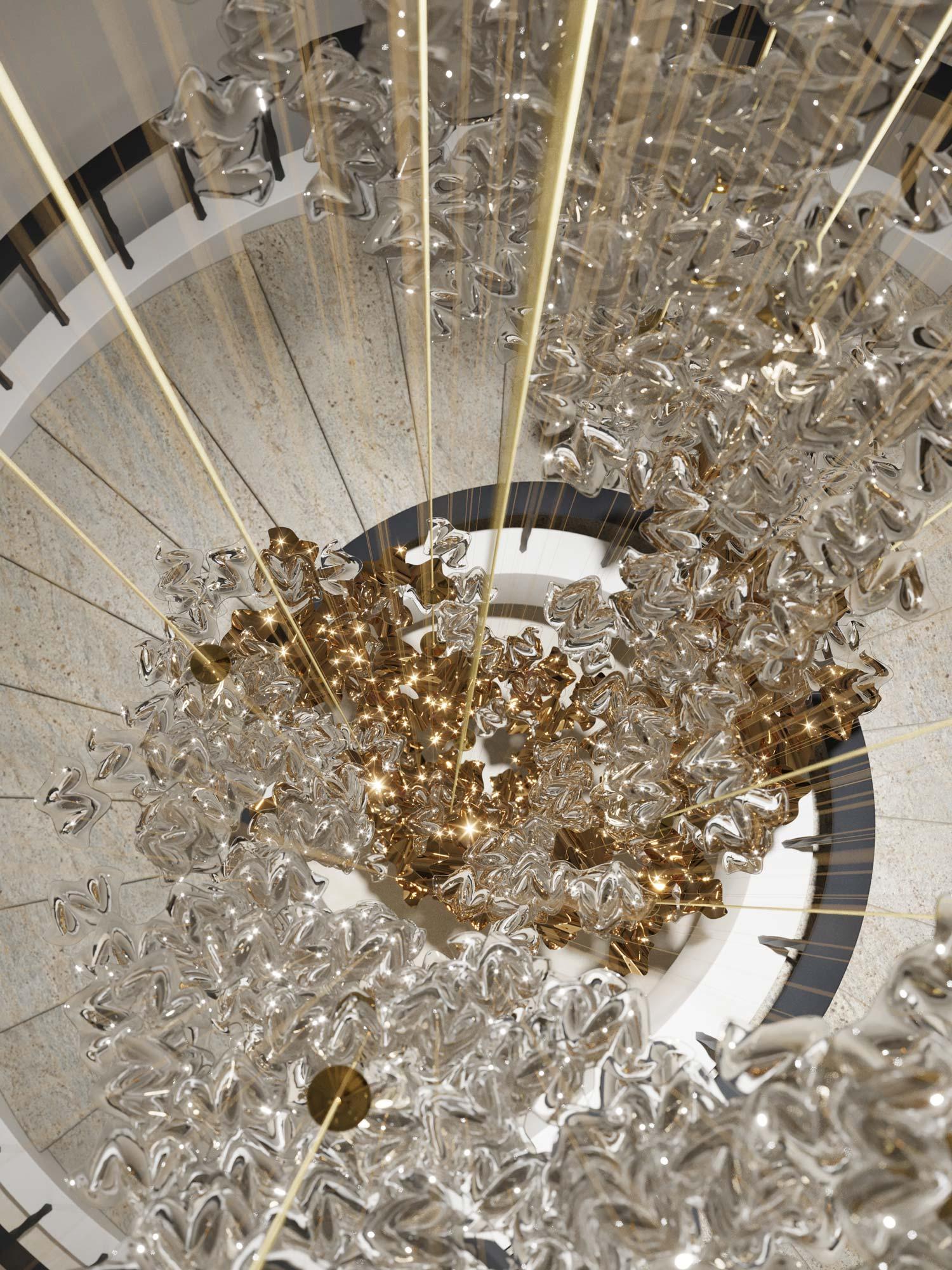 Nephele Crystal Leaf Chandelier - Image 22
