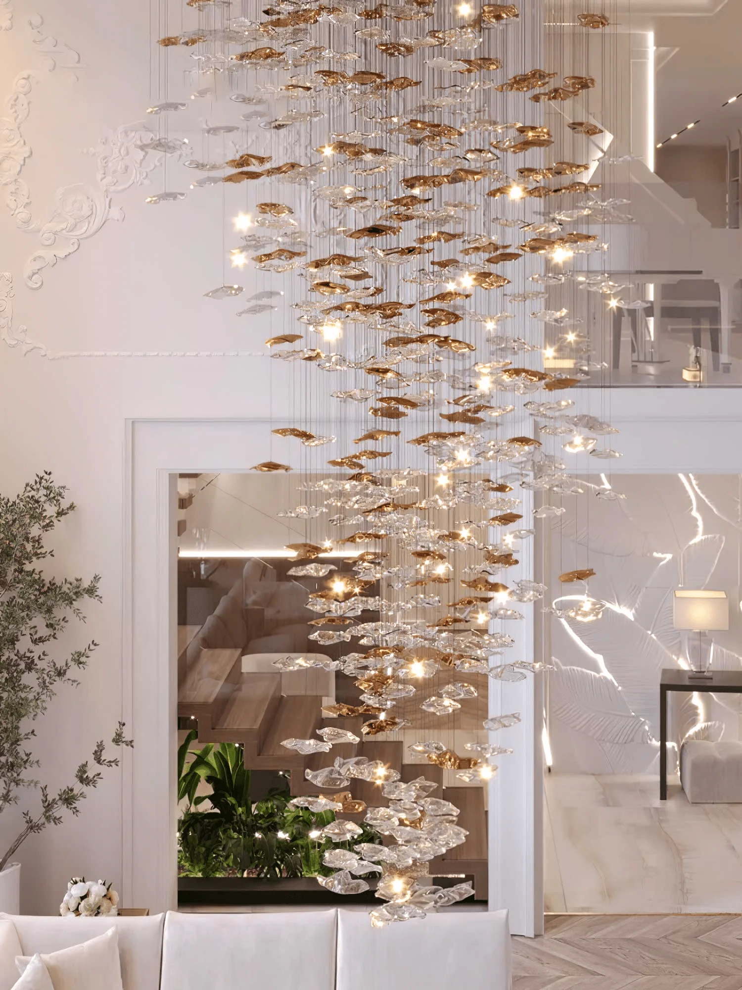Nephele Crystal Leaf Chandelier - Image 23