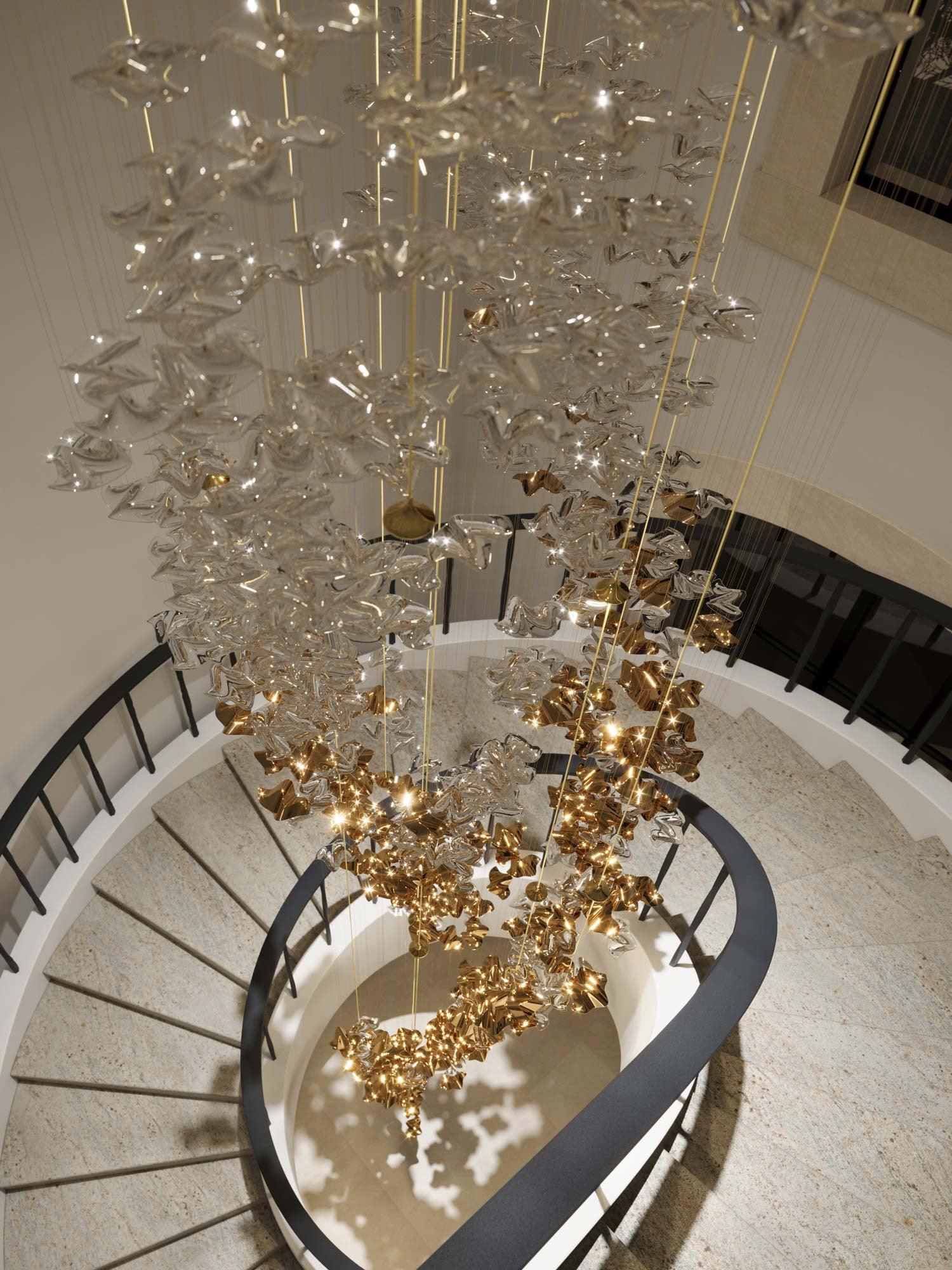 Nephele Crystal Leaf Chandelier - Image 26