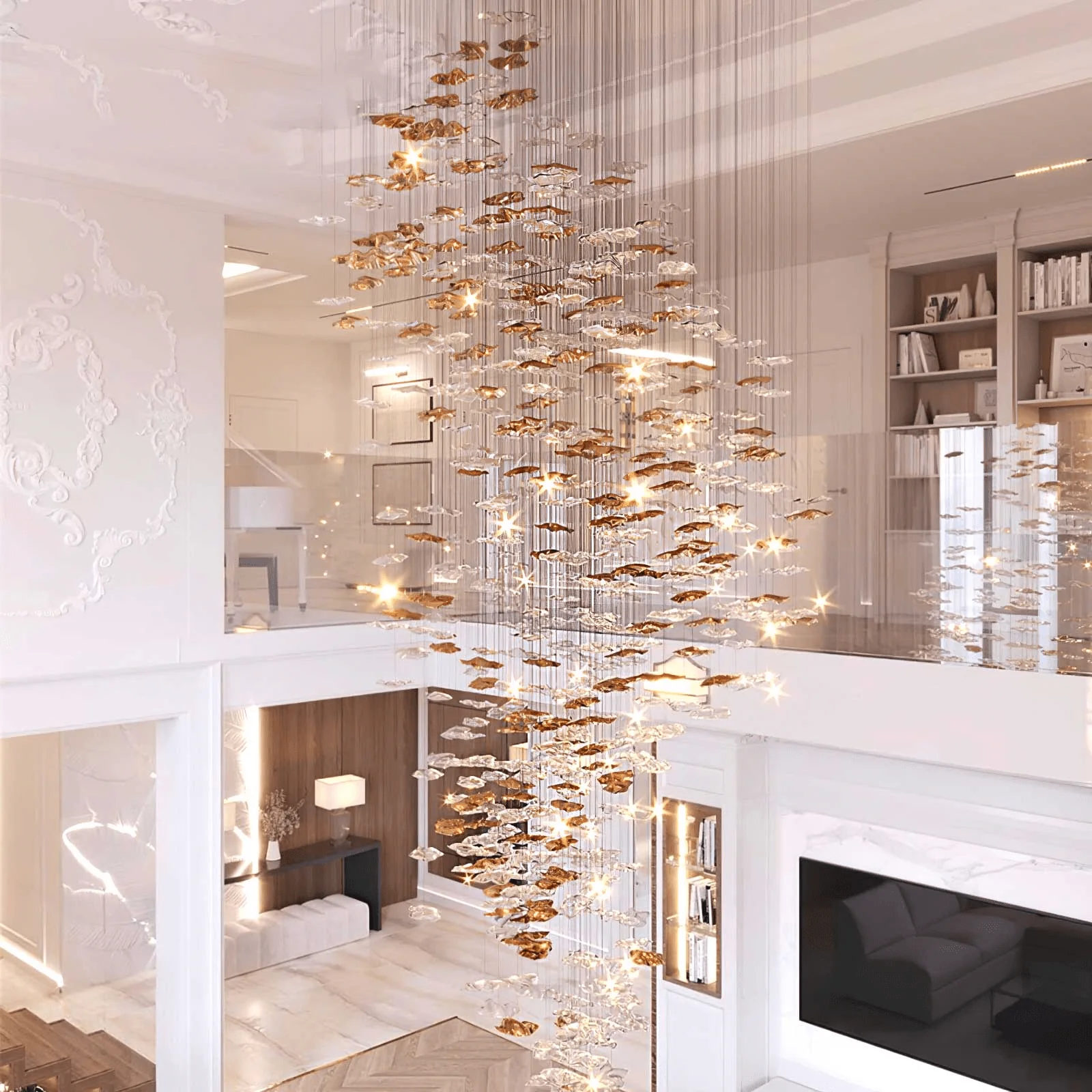 Nephele Crystal Leaf Chandelier - Image 40