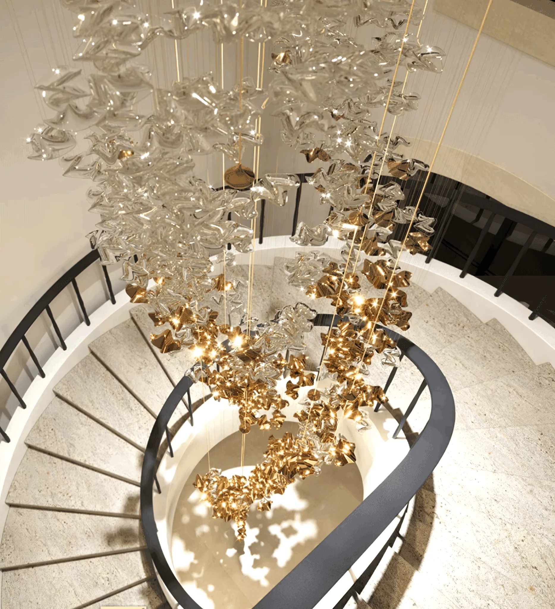 Nephele Crystal Leaf Chandelier - Image 45