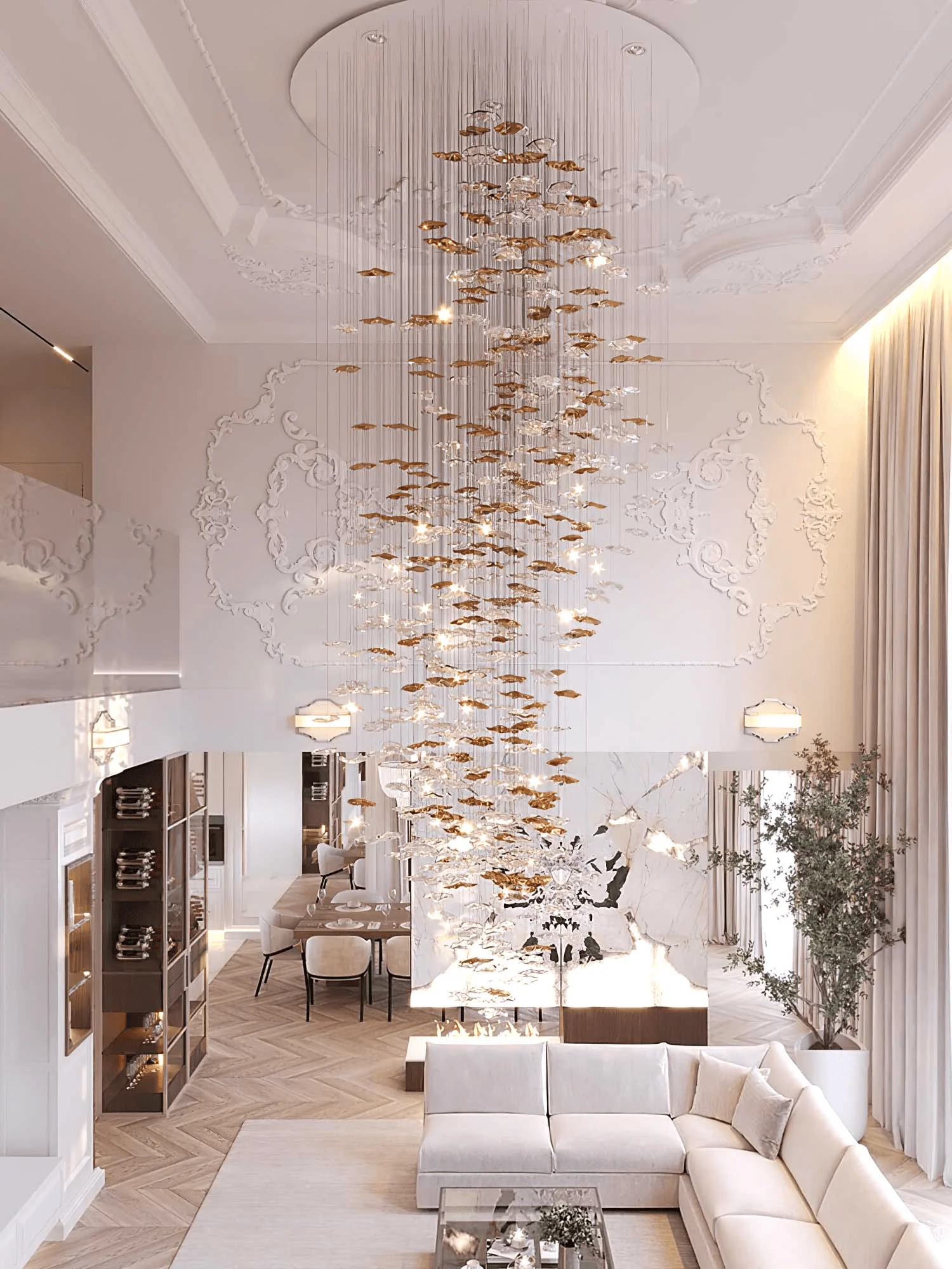 Nephele Crystal Leaf Chandelier - Image 52