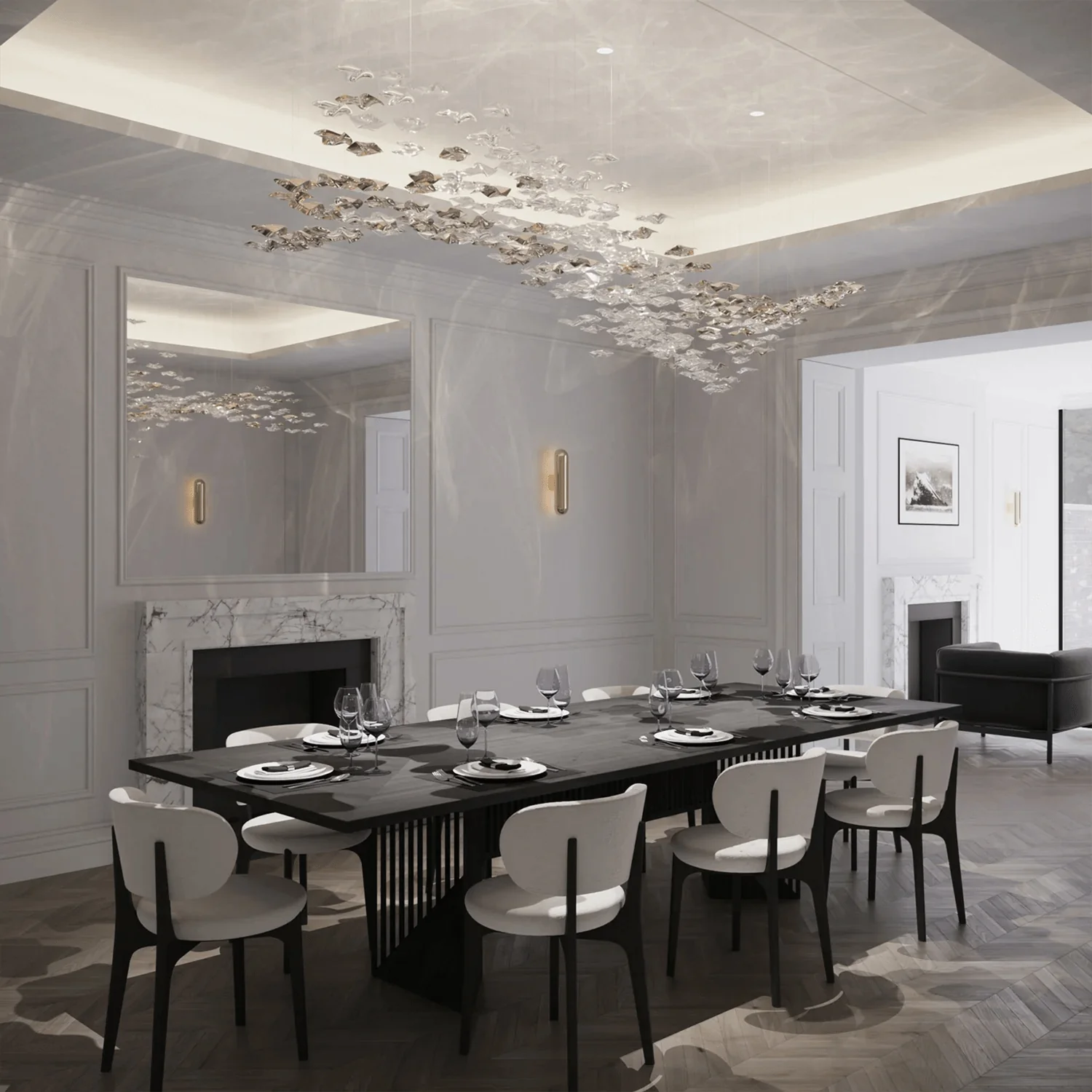Nephele Crystal Leaf Chandelier - Image 69