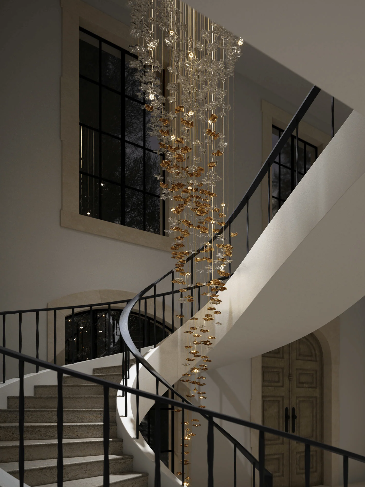 Nephele Crystal Leaf Chandelier - Image 72
