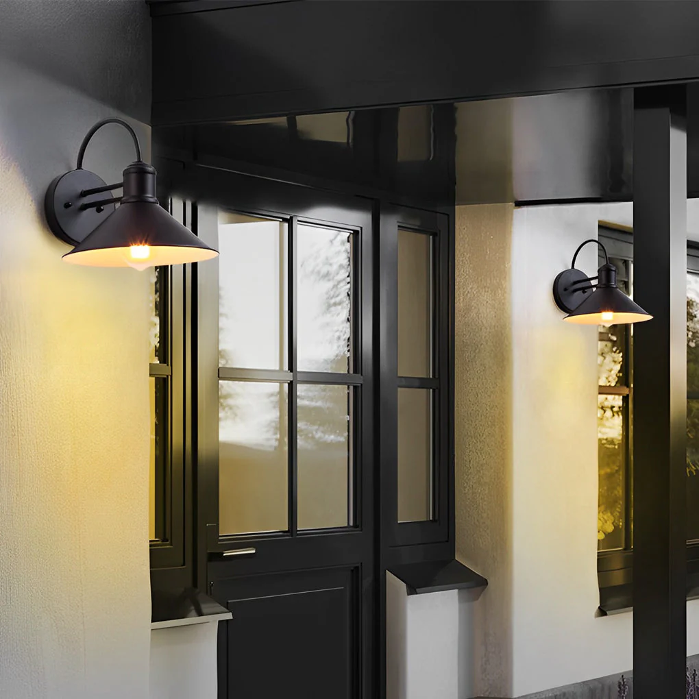 Nerissa Retro Conical Industrial Outdoor Wall Lamp - Image 11
