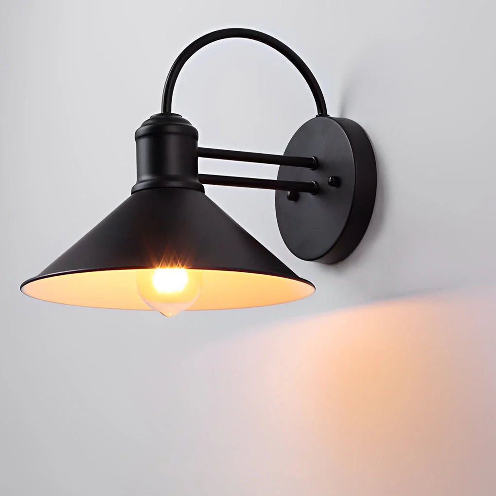 Nerissa Retro Conical Industrial Outdoor Wall Lamp - Image 12