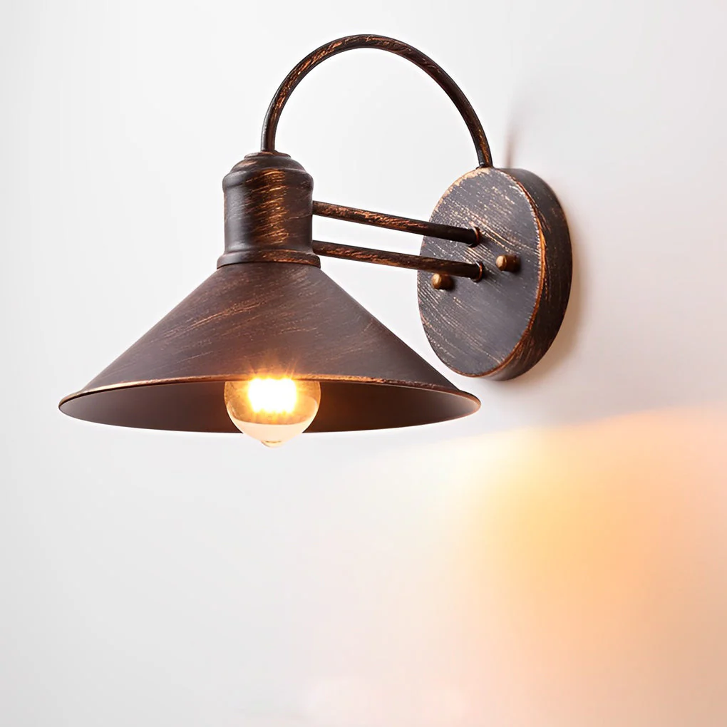 Nerissa Retro Conical Industrial Outdoor Wall Lamp - Image 13