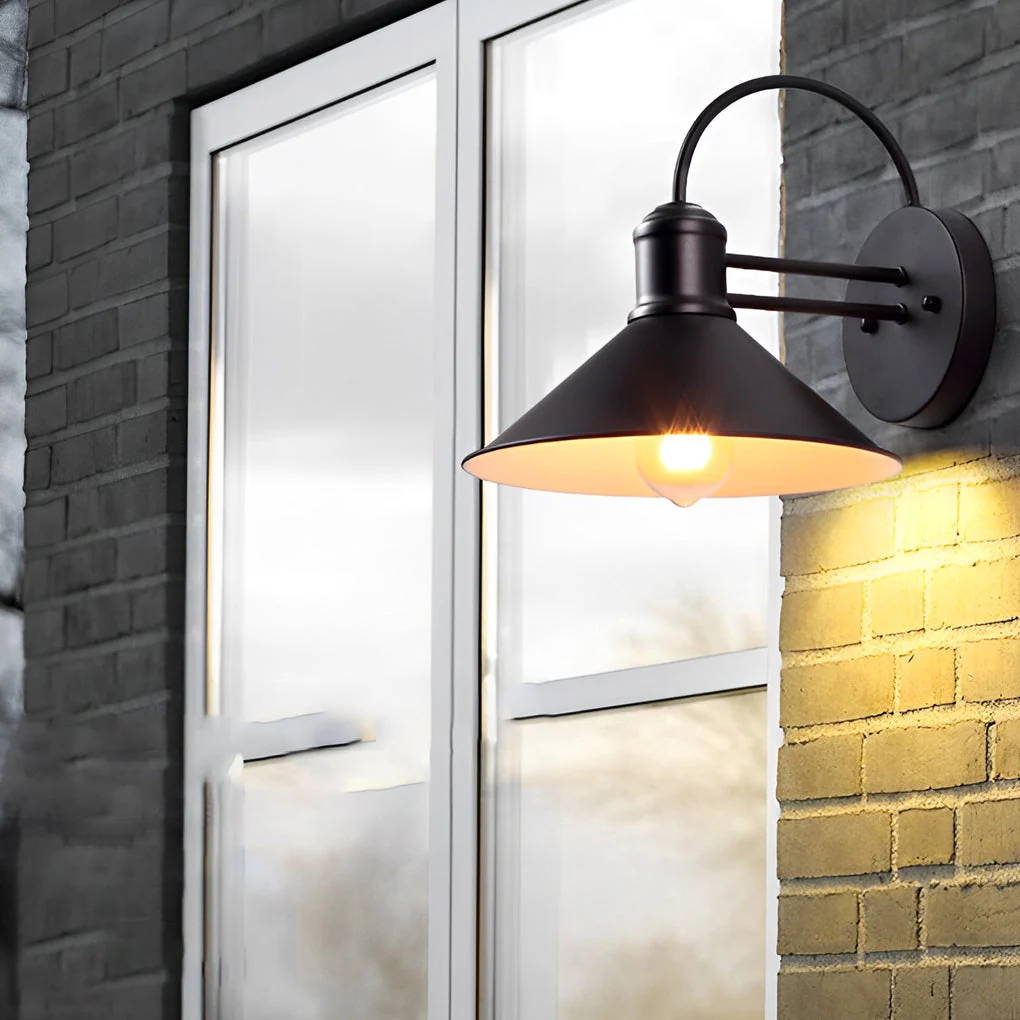 Nerissa Retro Conical Industrial Outdoor Wall Lamp - Image 9