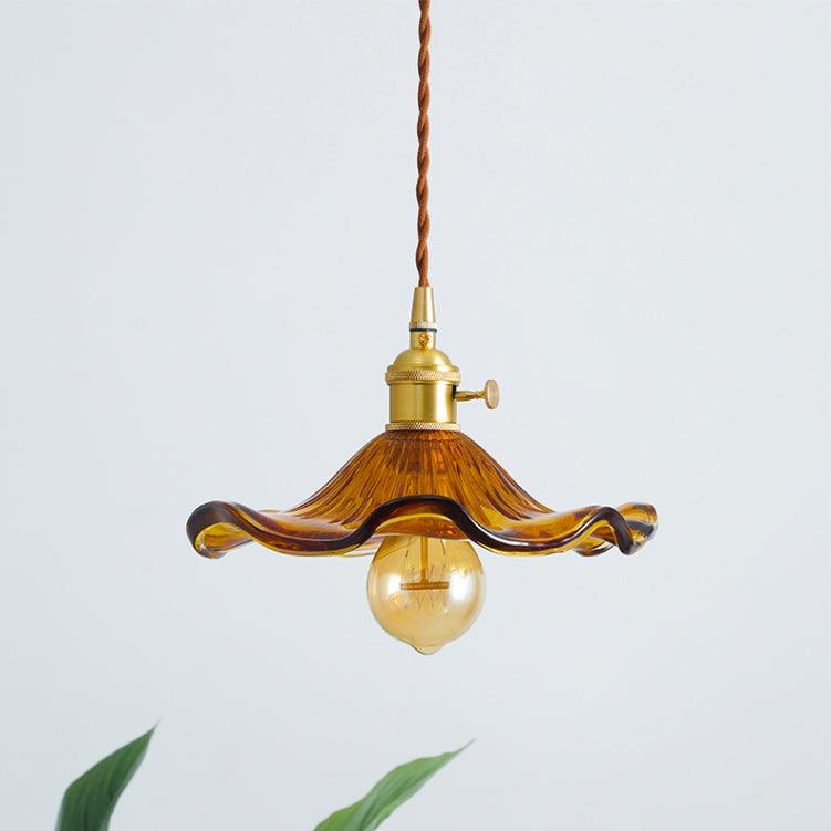 Nerisse Brass & Glass Vintage Pendant Light - Image 23