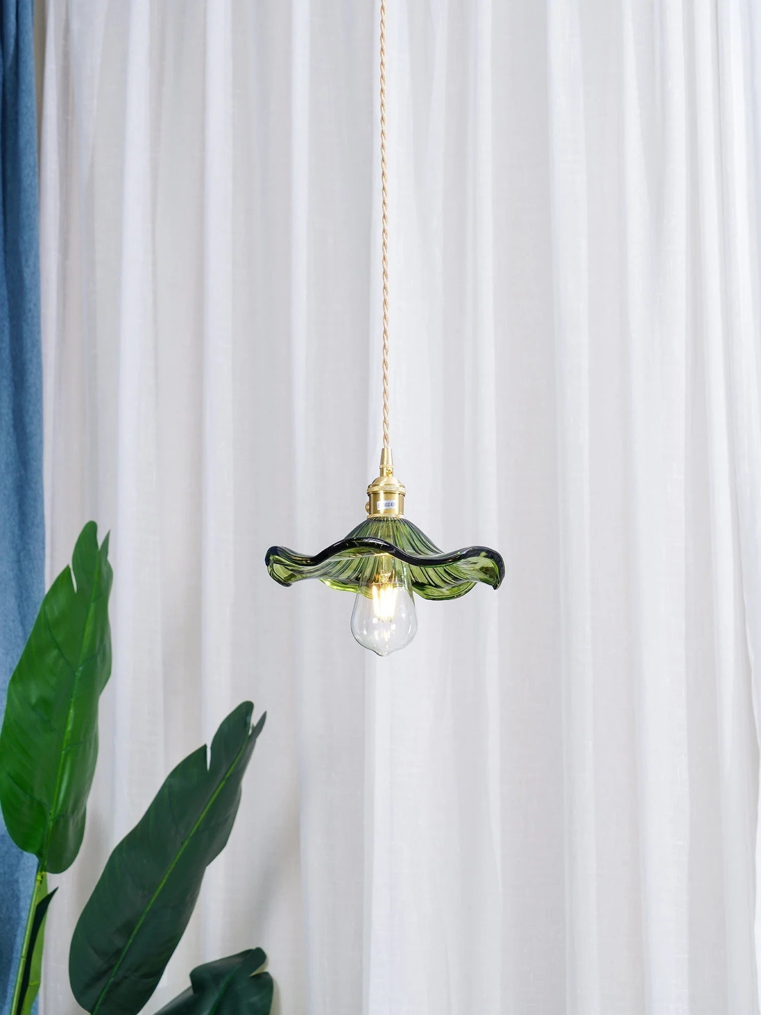 Nerisse Brass & Glass Vintage Pendant Light - Image 32