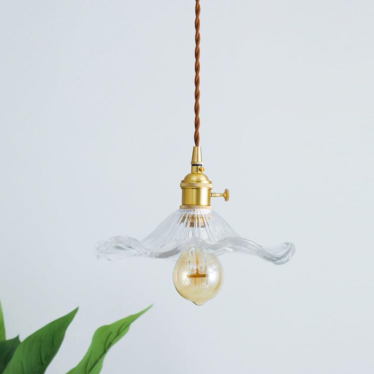 Nerisse Brass & Glass Vintage Pendant Light - Image 37