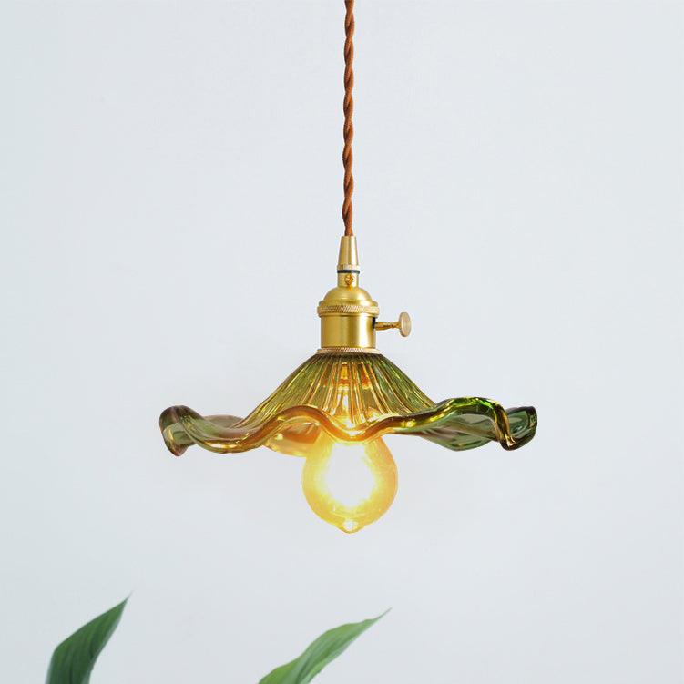 Nerisse Brass & Glass Vintage Pendant Light - Image 38