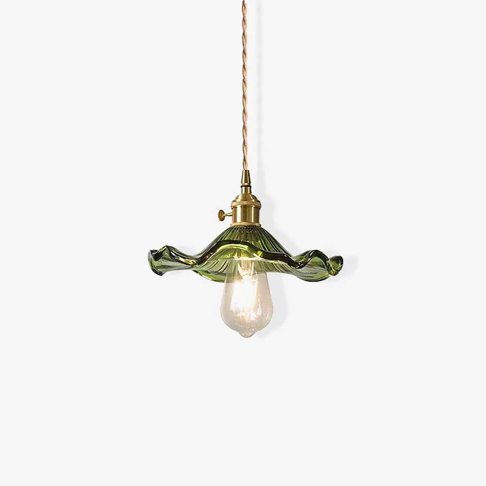 Nerisse Brass & Glass Vintage Pendant Light - Image 46
