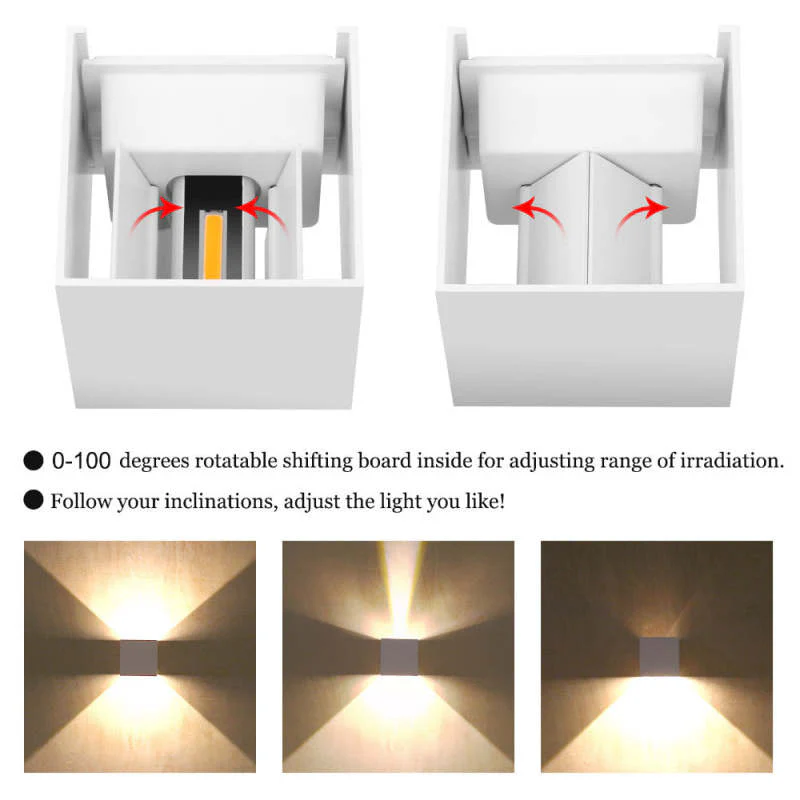 Nexu Modern Adjustable Square Outdoor Wall Lamp LED - Image 18
