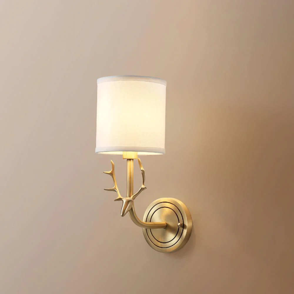 Noble Elegance Deer Head Brass Wall Light - Image 66