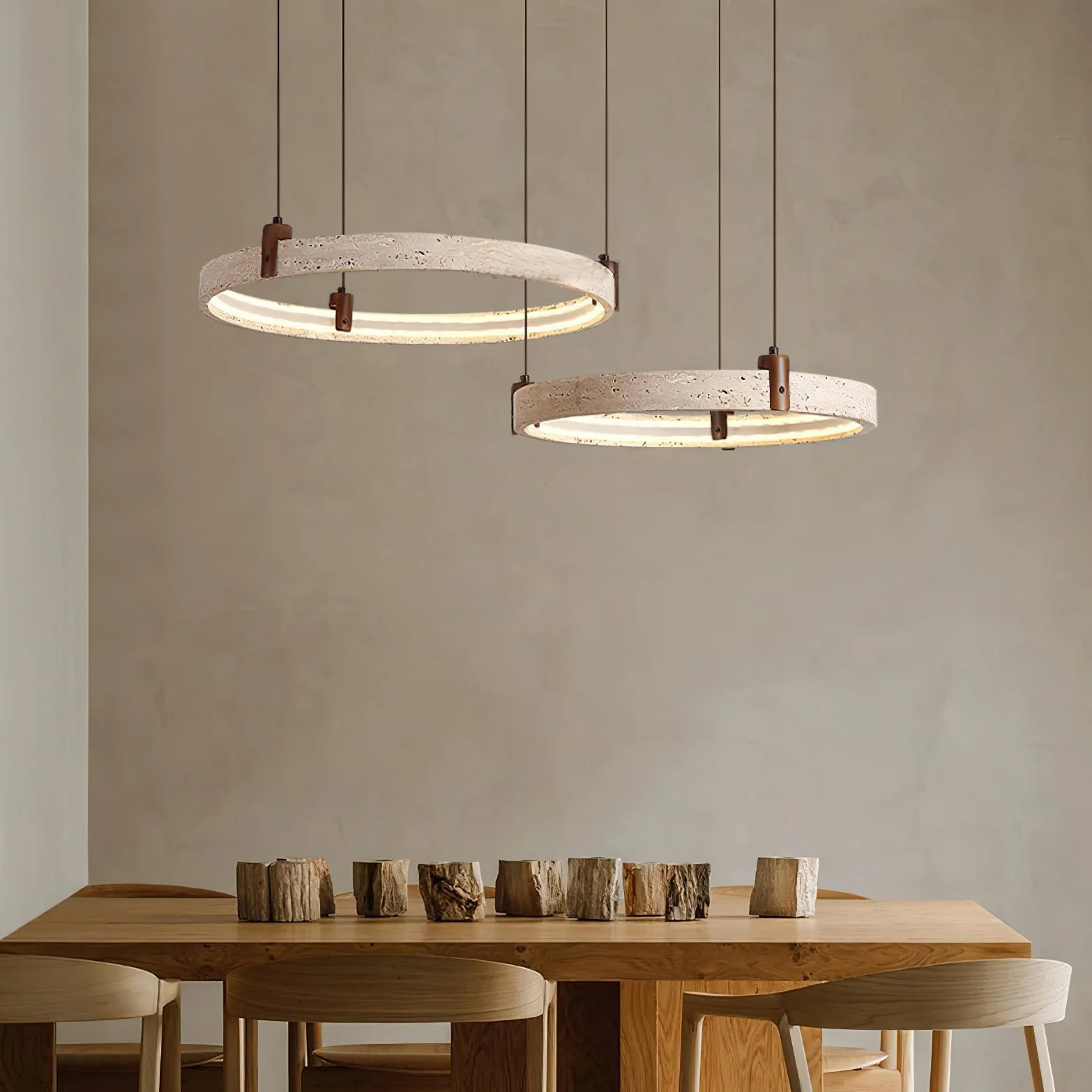 Nogy Wabi-Sabi Travertine Chandelier - Image 11