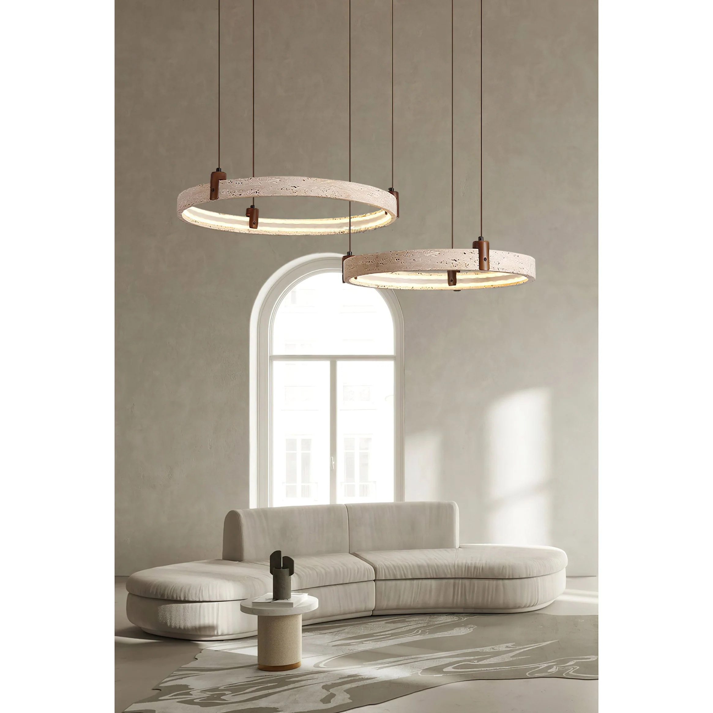 Nogy Wabi-Sabi Travertine Chandelier - Image 17
