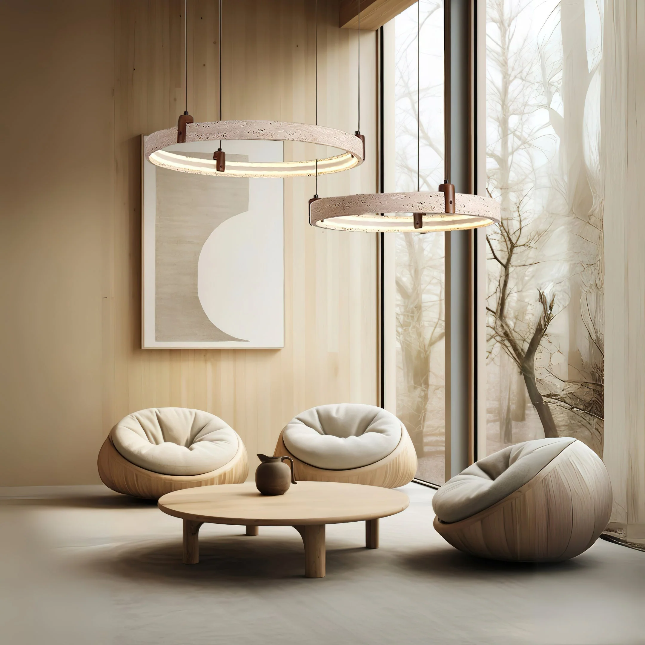 Nogy Wabi-Sabi Travertine Chandelier - Image 9