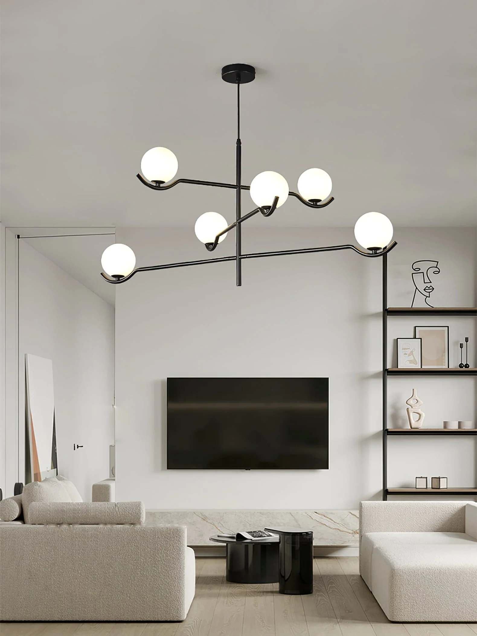 Noir Minimalist Glass Pendant Light - Image 48