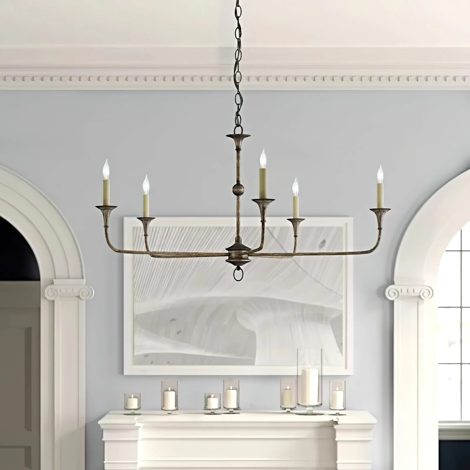 Nottaway Contemporary Brass Chandelier - Image 6